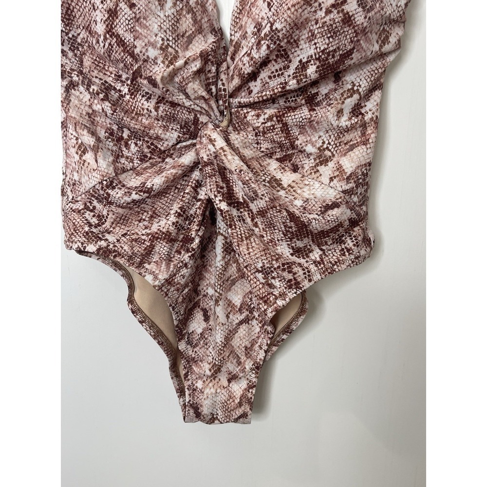 Victoria's Secret Women's Snakeskin Print Deep V Neck One‎ Piece Swimsuit Size L - Picture 4 of 6